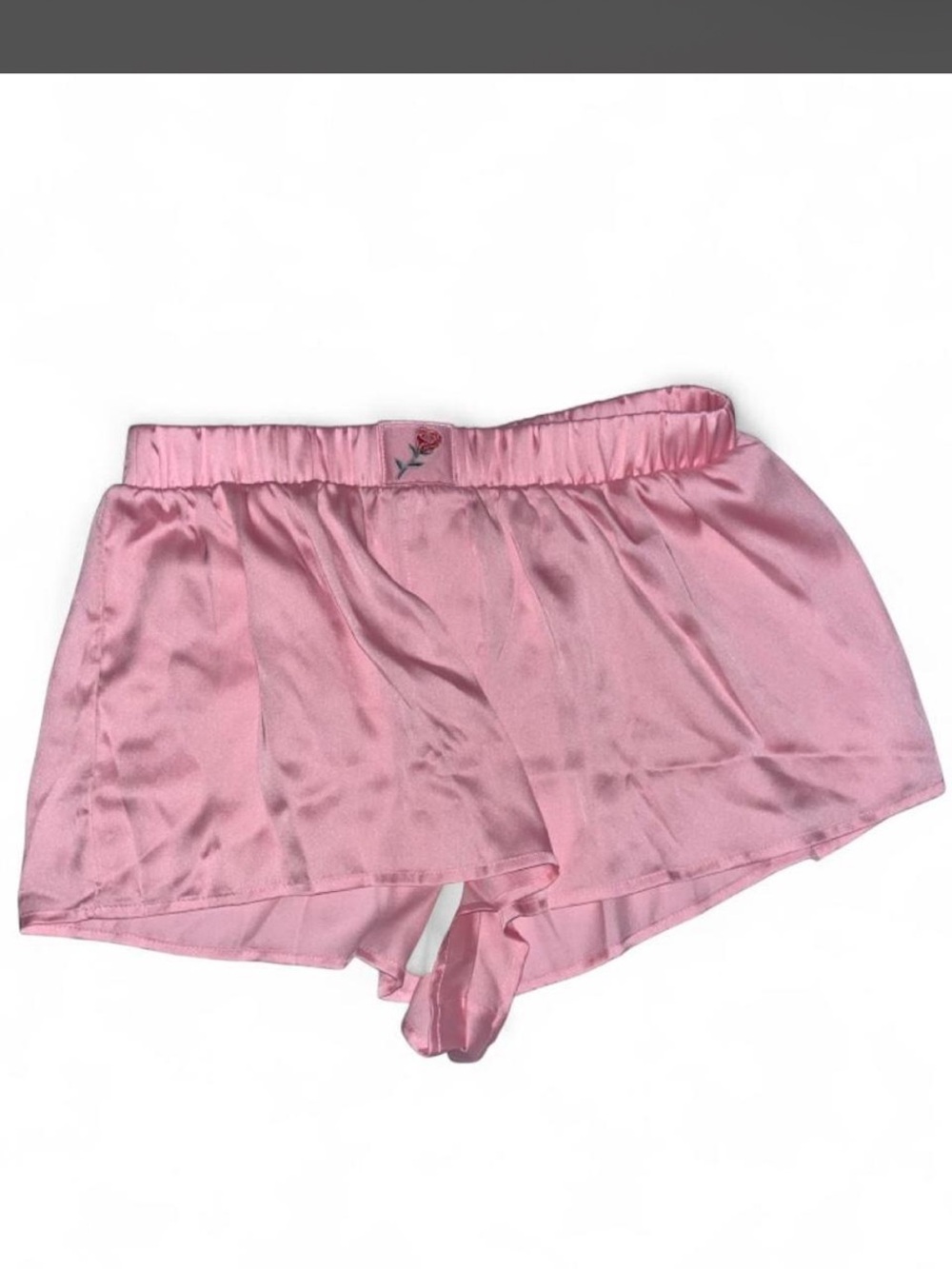 For Love And Lemons Pink Satin Sleep Shorts